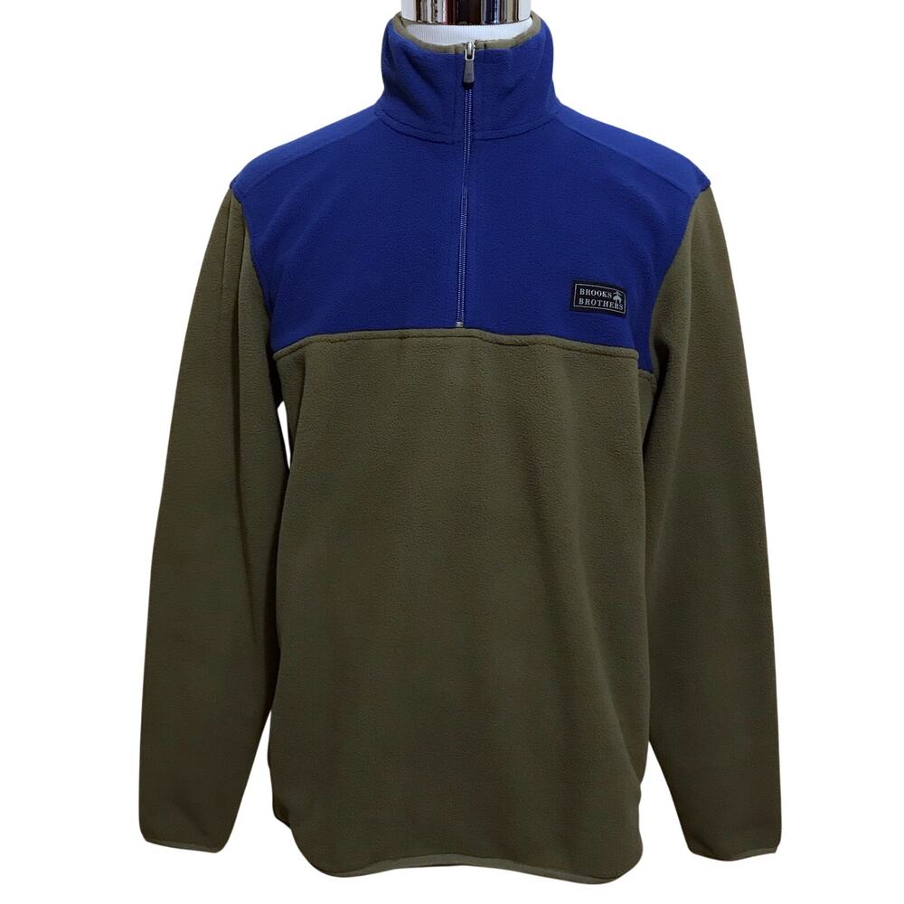 Brooks Brothers NWT Colorblock Quarter Zip Fleece Men XL
